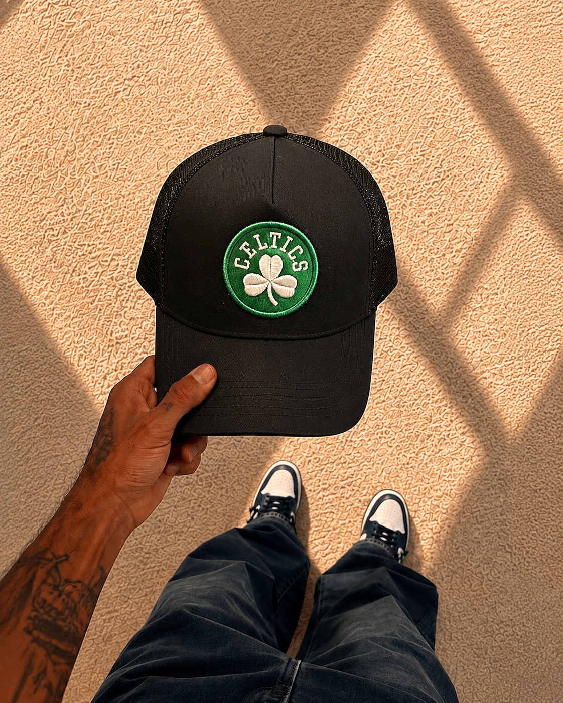 کلاه کپ مشکی boston celtics با لوگوی شبدر