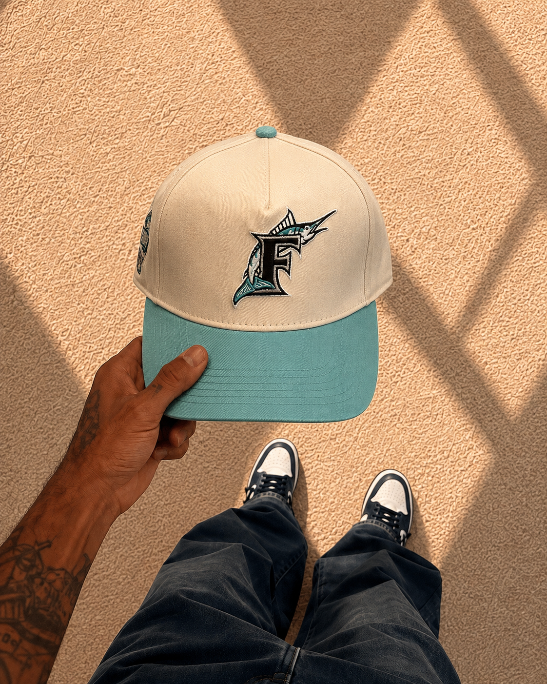 کلاه کپ Miami Marlins کرم فیروزه ای