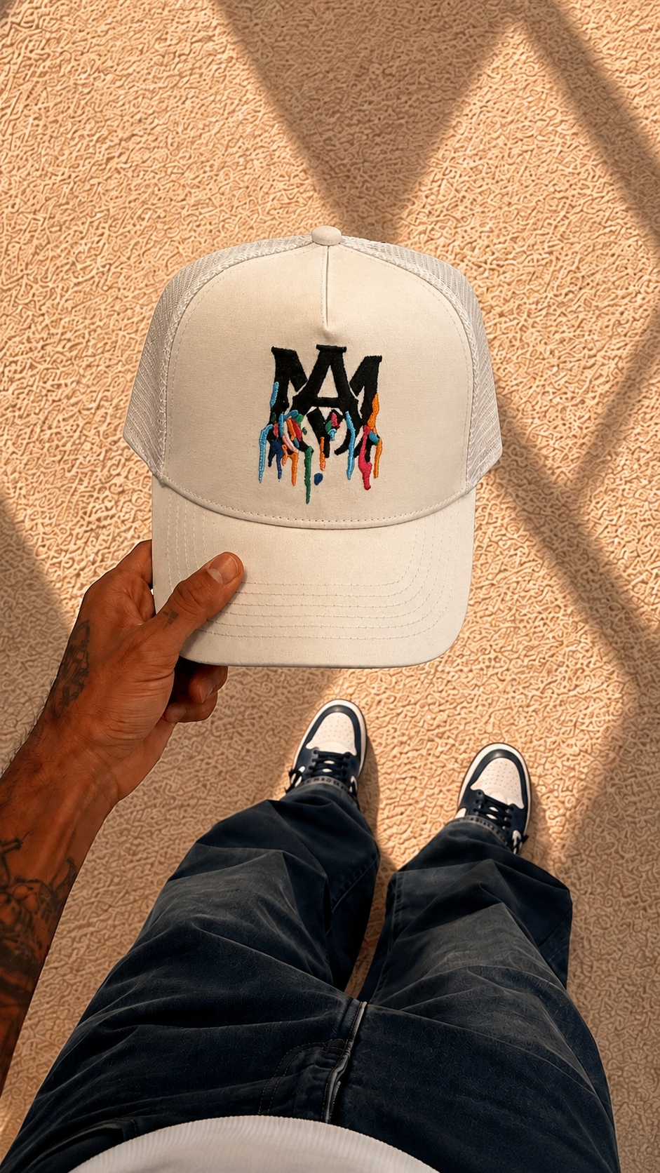 کلاه کپ سفید Miami Marlins طرح رنگ پاشی